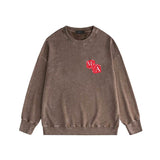 Amiri washed sweatshirt red dice printing washed and distressed
