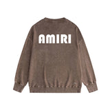 Amiri washed sweatshirt large simple logo printing washed distressed sweatshirt