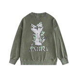 Amiri washed sweatshirt angel printing washed and distressed