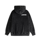 Amiri washed hoodie fat letter printing distressed printing