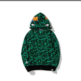 Bathing ape hoode bape green ghost color singer joint model