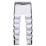 Mens Fashion Jeans black camouflage stripes 8829#
