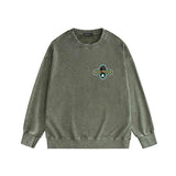 Amiri washed sweatshirt gray wolf cross printing washed and distressed