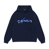 Amiri hoodie blue art word printing