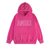 Amiri washed hoodie with beveled letter washed distressed printing
