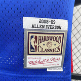 NBA Jerseys MN Fan Edition hot-pressed retro jersey, Pistons 200809 season, blue No. 1, Iverson