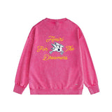 Amiri washed sweatshirt yellow letter pegasus printing washed and distressed