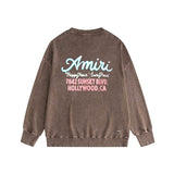 Amiri washed sweatshirt wine glass letterprinting washed and distressed