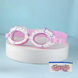 Swimming Goggles Rainbow Horse Cartoon Goggles Swimming Cap 2-piece Set