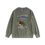 Amiri washed sweatshirt flame island printing washed and distressed