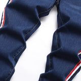 Mens Fashion Jeans Red stripes 7163#
