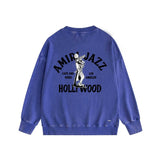 Amiri washed sweatshirt wolf music hand printed washed and distressed