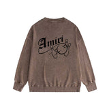 Amiri washed sweatshirt bowling printing washed and distressed