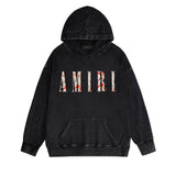 Amiri washed hoodie retro totem distressed printing