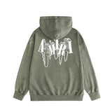 Amiri washed hoodie chain letter distressed printing