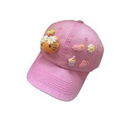 Y2k hot girl hat heavy industry beach cartoon kt cat baseball cap summer sunscreen sunshade duck tongue hat