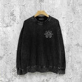 Amiri washed sweatshirt damaged oil painting printing washed and distressed