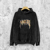 Amiri washed hoodie splashed paint skeleton washed distressed printing