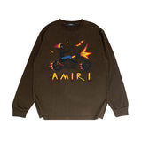 Amiri long sleeve shirts motorcycle skull printing