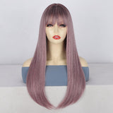 Women's Wigs Straight Bangs Long Straight Heat-Resistant Wig