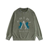 Amiri washed sweatshirt horse printing washed and distressed