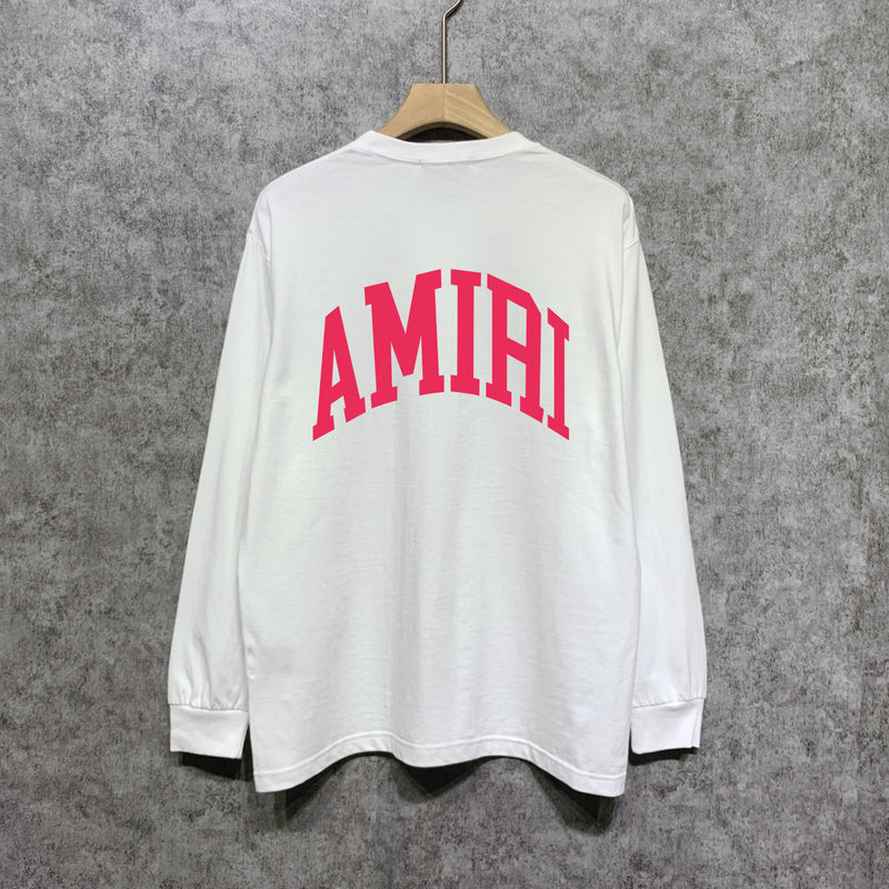 Amiri long sleeve shirts red letter bevel letterprinting
