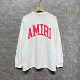 Amiri long sleeve shirts red letter bevel letterprinting