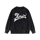 Amiri washed sweatshirt oblique letterprinting washed and distressed