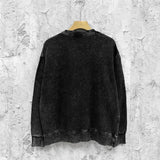 Amiri washed sweatshirt black and white printing washed and distressed