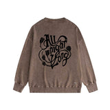 Amiri washed sweatshirt morning glory printing washed and distressed