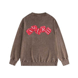 Amiri washed sweatshirt red dice printing washed and distressed