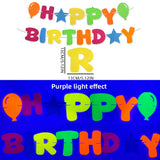 Themed Party Supplies Glowing HAPPY BIRTHDAY Felt Banner – Party Garland Decoration