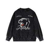 Amiri washed sweatshirt black panther printing washed and distressed