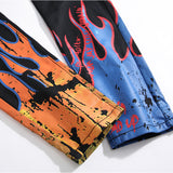 Mens Fashion Jeans Skull Flame 5646#