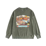 Amiri washed sweatshirt lake view oil painting printing washed and distressed
