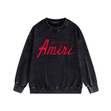 Amiri washed sweatshirt stroke pure letterprinting washed and distressed
