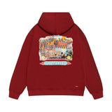 Amiri hoodie lake view oil painting printing