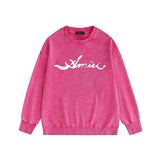 Amiri washed sweatshirt smoke letterprinting washed and distressed