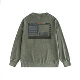 Amiri washed sweatshirt tv channel printing washed and distressed