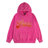 Amiri washed hoodie flame gold letterprinting distressed printing