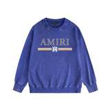 Amiri washed sweatshirt colorful letter horizontal stripsprinting washed and distressed