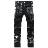 Mens Fashion Jeans White graffiti S8286#