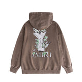 Amiri washed hoodie angel distressed printing