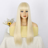 Women's Wigs Straight Bangs Long Straight Heat-Resistant Wig