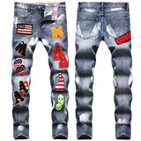 Mens Fashion Jeans MAA Embroidery 896#