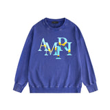 Amiri washed sweatshirt gradient overlapping letterprinting washed and distressed