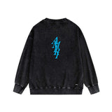 Amiri washed sweatshirt vertical small overlapping letter print washed old