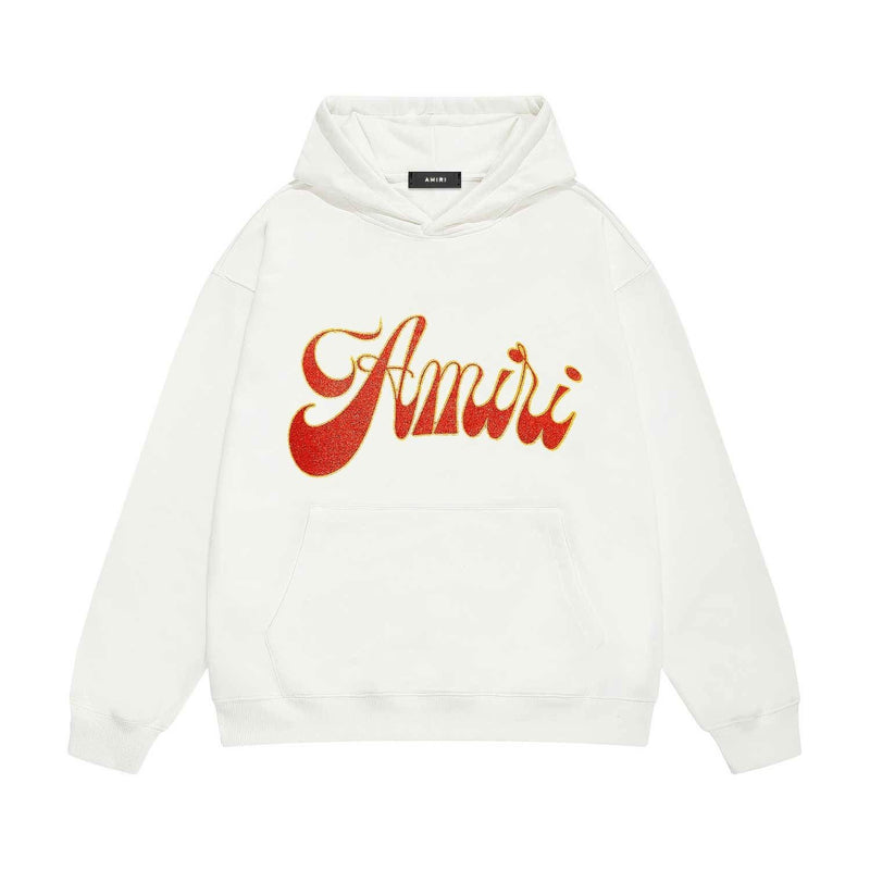 Amiri hoodie flame gold letterprinting