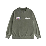 Amiri washed sweatshirt billiard sketch printing washed and distressed