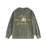 Amiri washed sweatshirt yellow letter pegasus printing washed and distressed